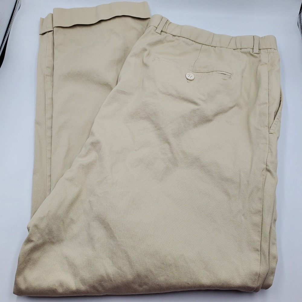 Todd Snyder XXL Khaki Italian Fabric  Chino Pants Mens Beige Relaxed Fit Flawed